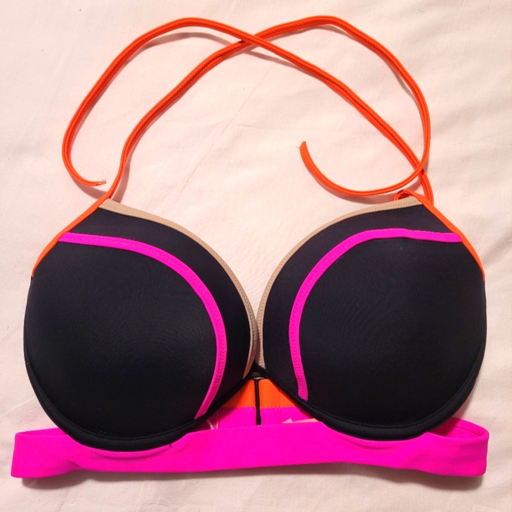 Victoria Secret The Hottie Halter lined underwire swim top 34DD